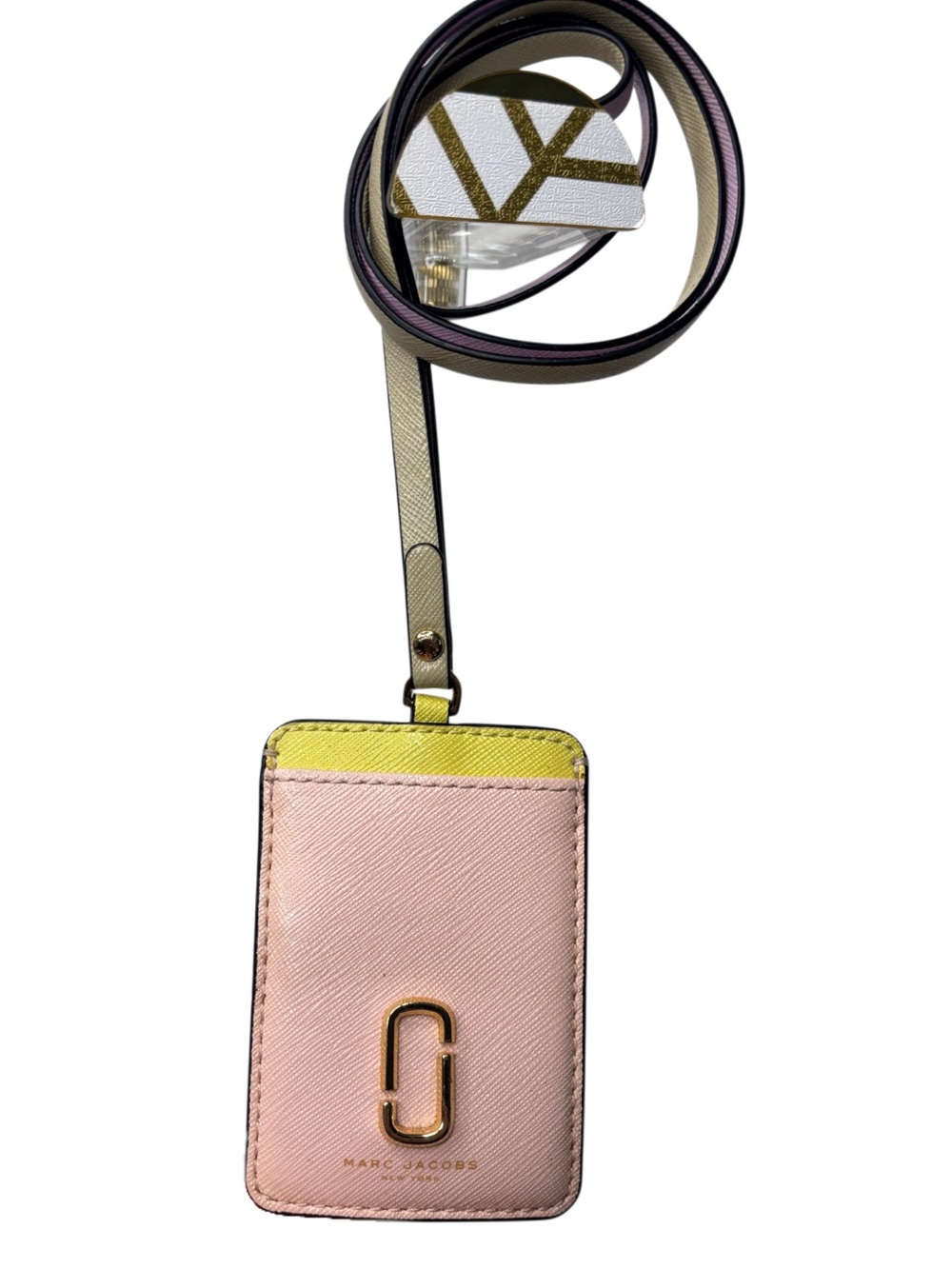 Marc Jacobs Snapshot Mint, Pink, Purple, Yellow Leather ID Card Holder Lanyard - Picture 2 of 12
